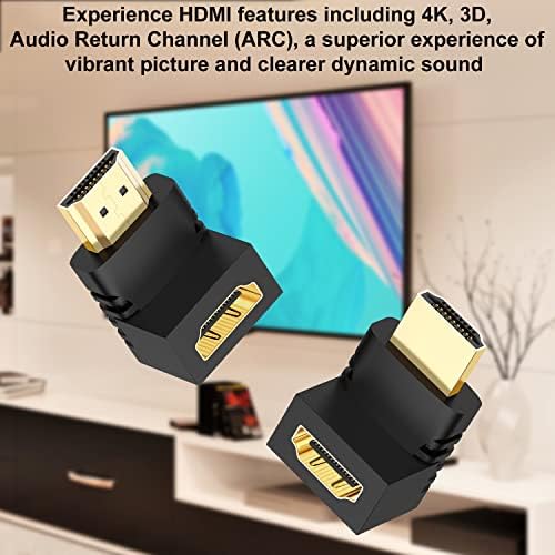 J& D 90 stepen I 270 stepen HDMI Adapter , pozlaćeni pravim uglom muški na ženski HDMI Adapter 90 u 270 stepen