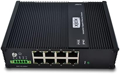 XJCIX POE industrijski Ethernet prekidač 8 Port Poe 10 / 100Mbps RJ45 Neupravljani DIN Rail industrijski