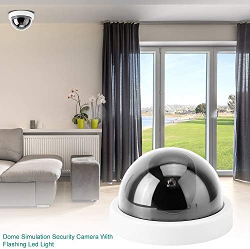 Simulirana kamera, lutka lažna kamera, CCTV kupola SIMULACIJA Sigurnosni monitor sa bljeskanjem crvene LED svjetla, vanjsko / unutarnja upotreba za domove i posao, 4pcs