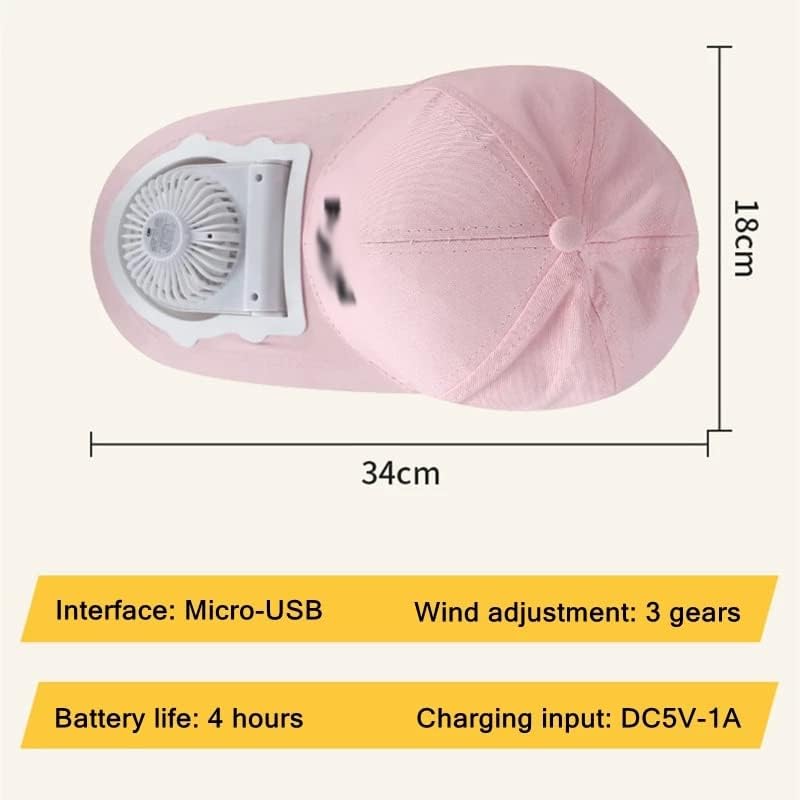 Quul vanjski ljetni šešir sa hlađenjem ventilatora 3 brzina prilagodljiva USB punjiva mini prijenosni poklopac