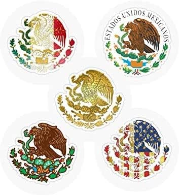 5 kom Callomania escudo mexicano aguila, 6 inča - Meksička orao naljepnica za automobilski branik, kolica,