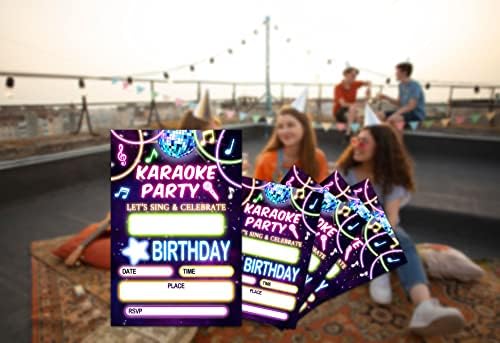 Kartice za rođendanske zabave za tinejdžere, karaoke party, poziv za zabavu za djevojčice dječake,