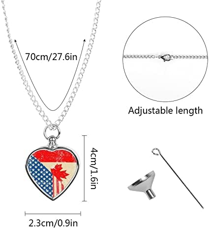 Američka i Kanadska Retro Zastava ogrlica za kućne urne kremiranje Privezak za srce Memorijalni nakit za pse