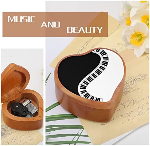 Yin yang piano tipke ClockWork Music Box Vintage drveni glazbeni box igračke za glazbe na poklonima