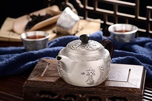 Gohq Chinese Gongfu čaj, 999 Sterling Silver Handmade Teat Pottet Podesi prijenosni putni čaj za odrasle