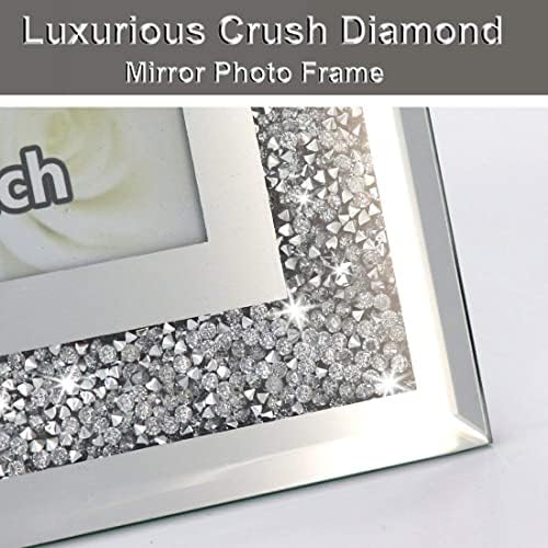 Crush Diamond ogledalo Foto okvir u Bling Sparkle kristalno srebrno staklo, za veličinu slike
