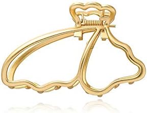 Xjjzs žene elegantne zlatne šuplje geometrijske kandže za kosu metalni leptir za kosu za kosu modna