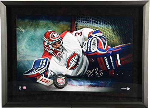Patrick Roy Montreal Canadiens uokviren autogramirani 16 x 20 Save proboj fotografija - gornja paluba - autogramene