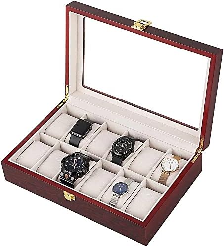 UxZDX Sale Watch Court Watch Organizer 12 rešetki Drveni sat Skladištenje kutije za pohranu kutije za nakit