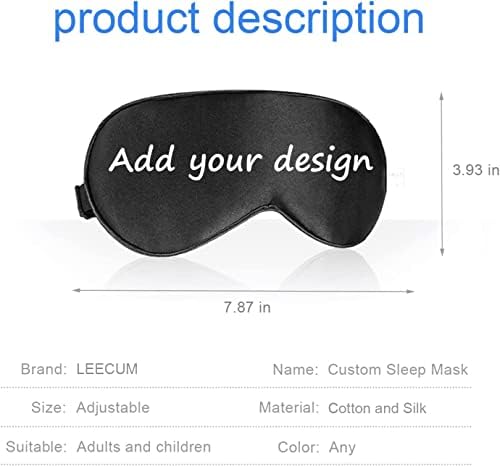 Leecum Custom maska ​​za oči, Ispiši bilo koji od vaših dizajna maska ​​za spavanje svjetla za avion