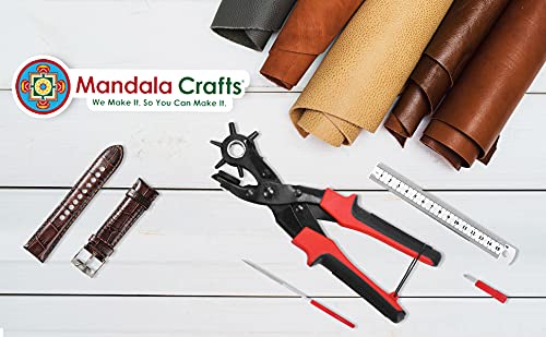 Mandala Crafts kožna rupa Puncher-alat za kožnu bušilicu - remenski Probijač rupa za teške uslove rada