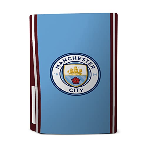Dizajn kućišta za glavu zvanično licenciran Manchester City Man City FC 2022/23 kućni komplet Logo Art Vinyl naljepnica za prednju ploču Gaming skin decal Cover kompatibilan sa Sony PlayStation 5 PS5 disk Edition konzolom