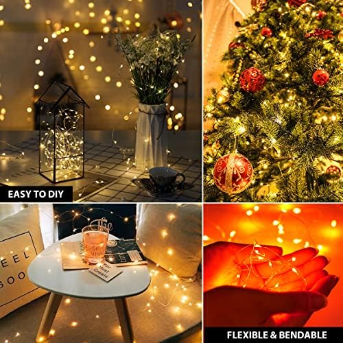 createreedo Fairy Lights narandžasta 16.5 FT 50 led žičana svjetla 1 Paket božićnih svjetiljki