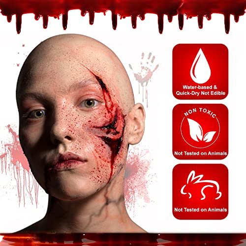 De'lanci lažna krv, 2 kom koagulirana krv + 2 kom, sprej za krv, realistična šalica Halloween SFX šminka na