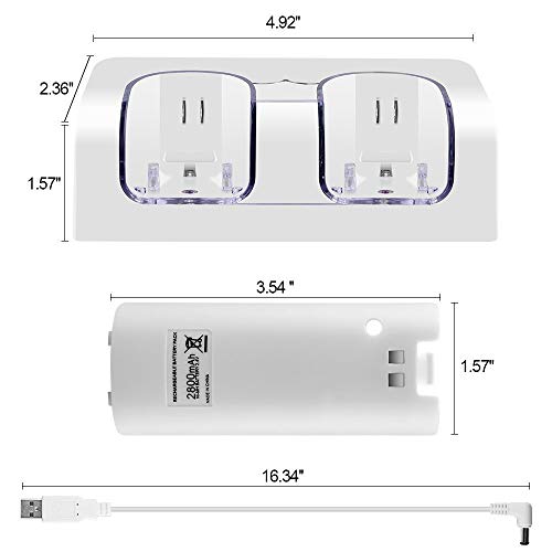 GEN PREMIUM Dvostruka stanica za punjenje sa LED svjetlom plus 2 zamjenska zamjenska baterija koja se može