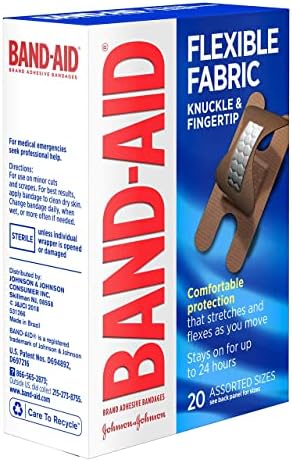 BAND-Aid® brend fleksibilna tkanina zavoji koljenica & vrh prsta, 20 posjeta