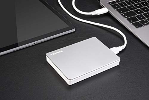 Toshiba Canvio Flex 1TB prijenosni eksterni Hard disk USB-C USB 3.0, srebro za PC, Mac, & amp; Tablet-HDTX110XSCAA