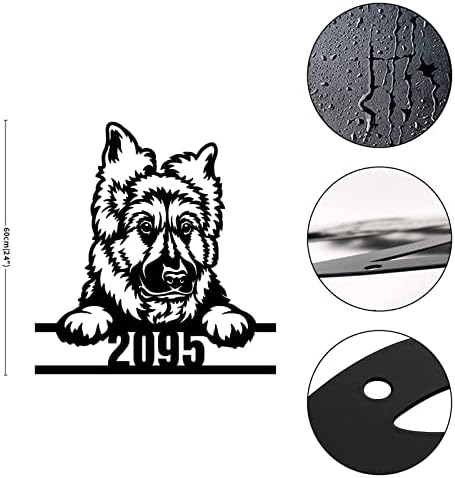 Metalni znak prilagođeni kućni broj brojeva sa psima prilagođenim metalnim slovom Znak retro čelika