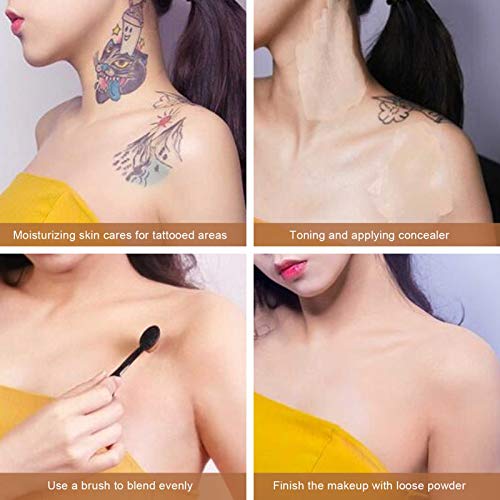 Tattoo Concealer, 2pcs Makeup Torst Tors Torbe Scar Scorts Cream Cream Vodoot Vodootcea Dvije boje Pokrijte
