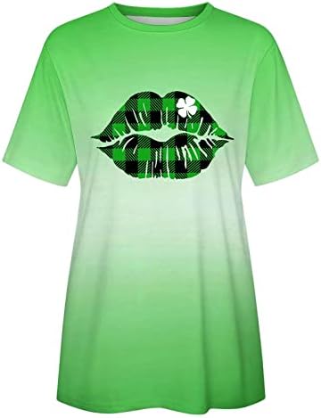 CGGMVCG St. Patricks dan majice za žene ženske slatka majica majica top kratki rukav Casual zeleni vrhovi