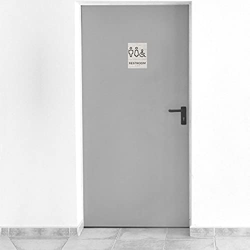 Silver Woodgrain Unisex Sign / ADA Spol neutralni invalidskih koliba Pristupni kupatilo sa brajevom