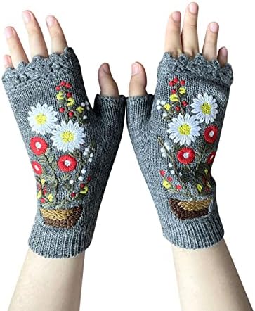 Ženska ručno rađena višebojna pepetane jesenske zimske rukavice Retro Crochet Vjetrootporne