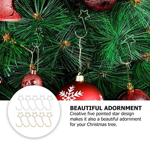 Bestsporble 40pcs božićno drvce viseći kuke zvijezde božićne metalne kuke Božićni dekor