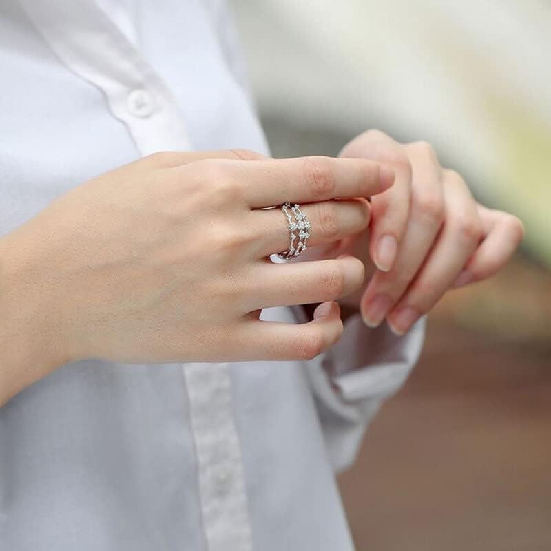 Modni ženski dijamantni otvor za otvaranje Openwork cirkon zaručnike vjenčani prsten veliki prstenovi za