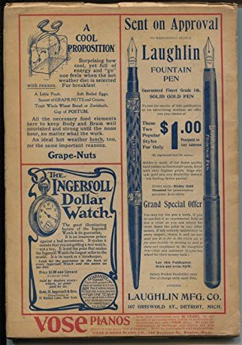Cosmopolitan 7/1904-HG Wells-Sherlock Holmes ad - crna mačka pulp ad-FN+
