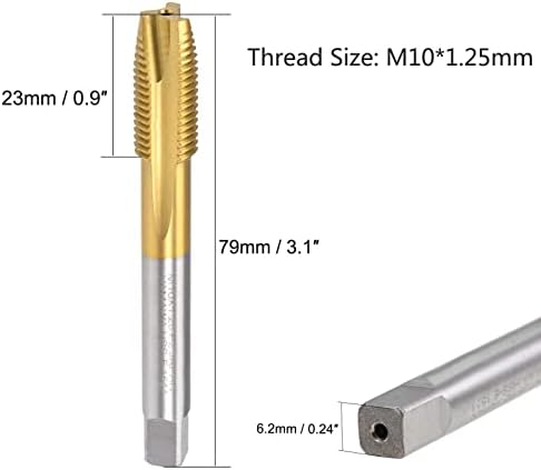 TOP-VIGOR M10 x 1,25 Spiral točka utikač Dodirnite, mljevenje navoja s H2 Tolerancija 3 Flute Thread Threads,