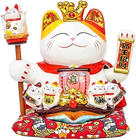 ZIV-01 10 Bijela keramika Maneki Neko Lucky Cat sa mahanjem rukom, ukrašen ukrašen porculan najbolji poklon