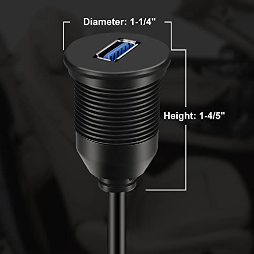 Batige 5 Pack Single Port USB 3.0 nosač za montažu kabela USB 3.0 muško za žensko proširenje vodootporan za auto