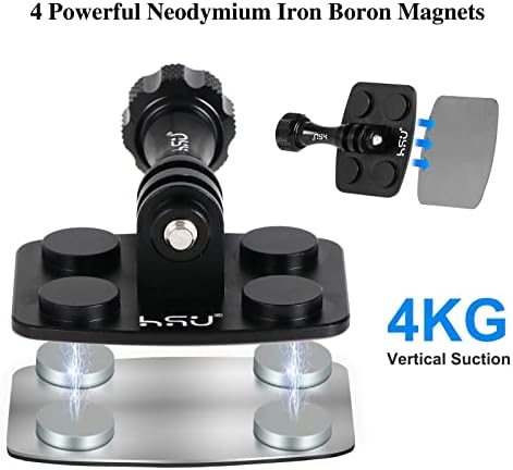 HSU aluminijum Podešavanje ruku ravne spojeve Mount i magnetna akcija nosač kamere za GoPro Hero 8/9/7/6/5