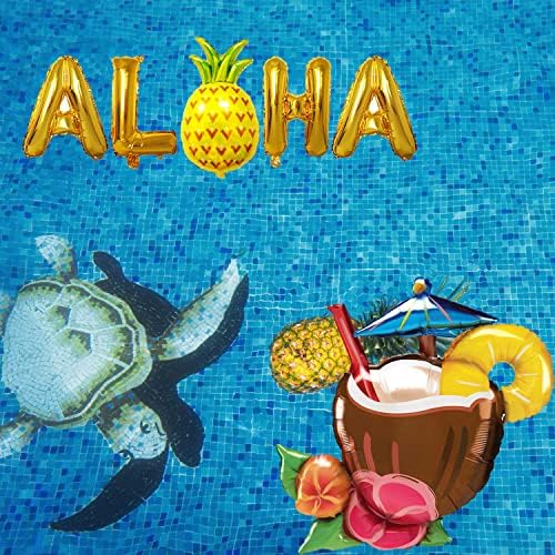 Ed-Lumos 6pcs Hawaiian Gold Aloha Anoha Ananas za višekratni baloni za višekratnu upotrebu sa kokosom