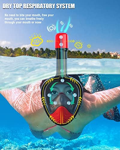 Forshine maska za disanje, maska za Snorkeling sa odvojivim nosačem za kameru,panoramski pogled od 180