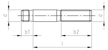 DIN 938 metričke studenče, M10x80mm nominalna dužina, obični centar, A4 nehrđajući čelik