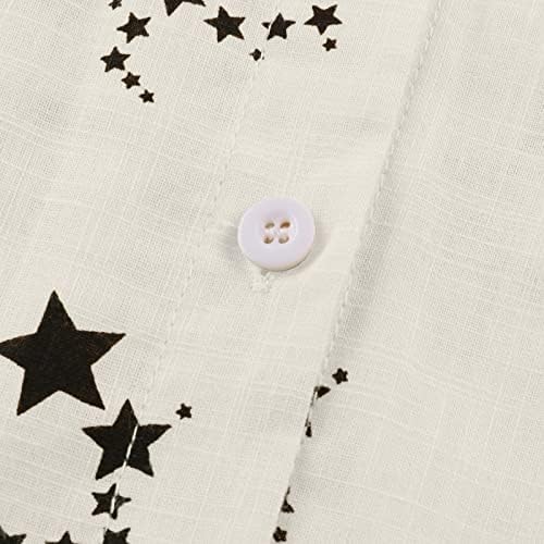 Jesenski gumb dolje majica za žene sa spuštanjem vratnih košulja sa džepom pamučne posteljine vrhovi