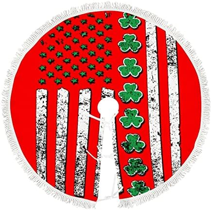 Retro Irca američka zastava St. Patrickov dan Shamrock Clover Funny Christmas Drvo suknje sa kratkim