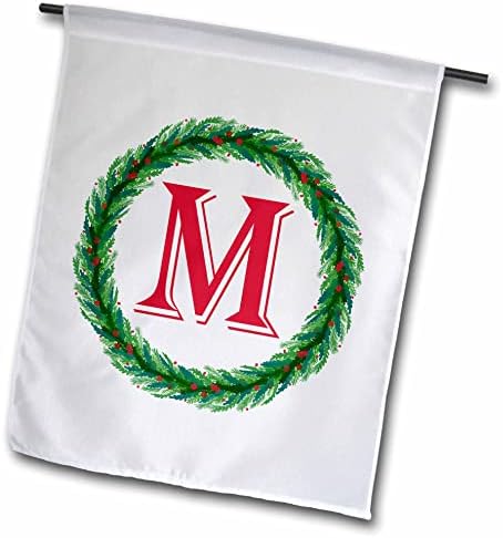 3Droza božićni jelen monogram m crveni početni, SM3DR - zastave