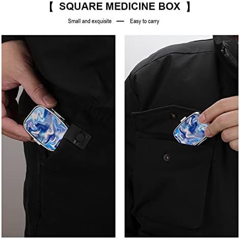 Kutija za pilule Mermerna tekstura kvadratnog oblika futrola za tablete za lijekove prenosiva