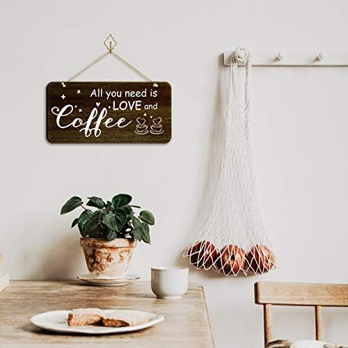 Rustikalno drvo za kafu rustikalni kućni dekor Sve što trebate je ljubav i kava Pravi paleta WOOD znak Kuhinjski