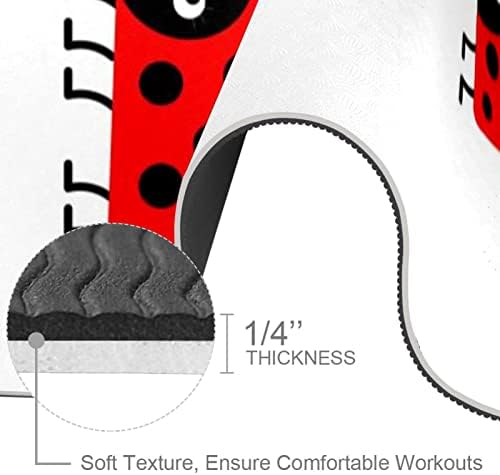 Prostirka za jogu 72 x 24 Ladybug Ladybird Icon Set ekološki prihvatljiva podloga za neklizajuće fitnes vježbe