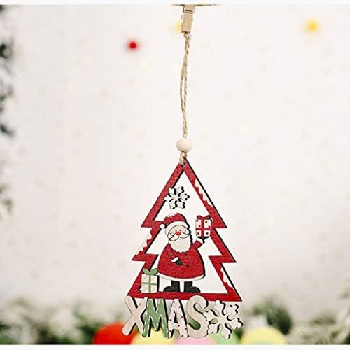 Privjesak crtić privjesak 3pc Santa Drveni ukras Dekorativni kućni dekor Kristalne suze perle