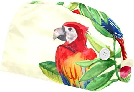Tropska ptica papagaja sa radnom kapom za plam s tipkama i duksevima Podesiva kravate za žene za žene