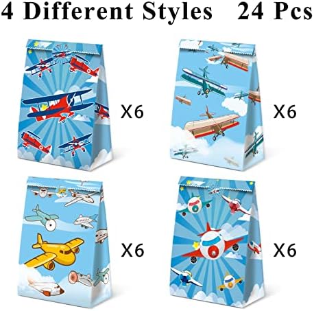 24pcs avionske torbe za rođendanske zalihe Avionske avijske dekoracije za zabavu Airplane poklon torba