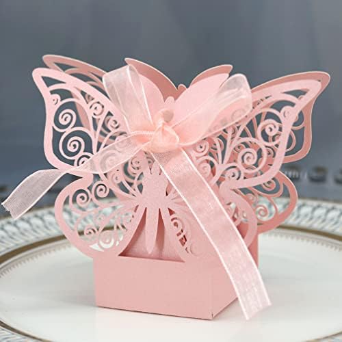 Iplusmile Memorial Pokloni 20pcs Vjenčanje bombona kutije za vjenčanje u šupljim dizajnom leptira šećerne