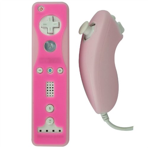 Eforbuddy Silikonska mekana futrola za Nintendo Wii Remote i Nunchuk, Pink