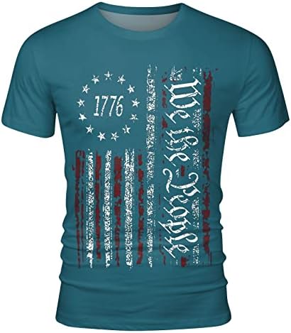 Aipengry 1776 muške majice uznemirene američkom zastavom Patriotske majice 4th jula majice za muškarce