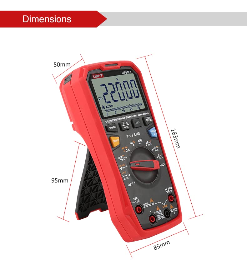Uni-T digitalni multimetar UT61E + 22000 brojanje AC i DC trenutnim multimetrom Mjerenje visokofrekventnog