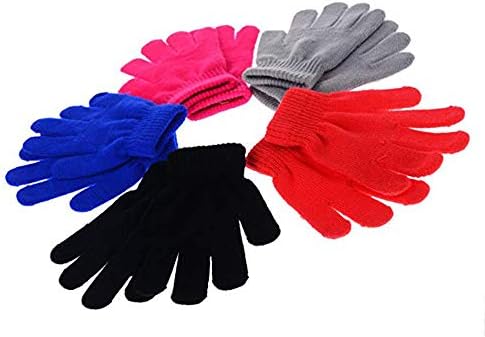 BSMTEBN 5pairs of Kids Gloves Boys zimske rukavice Stretchy 5 Fingers Full fingers Gloves pletene